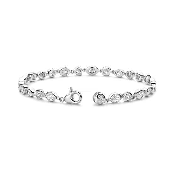 Bracciale in argento con zirconi TI SENTO Milano da donna 18 cm