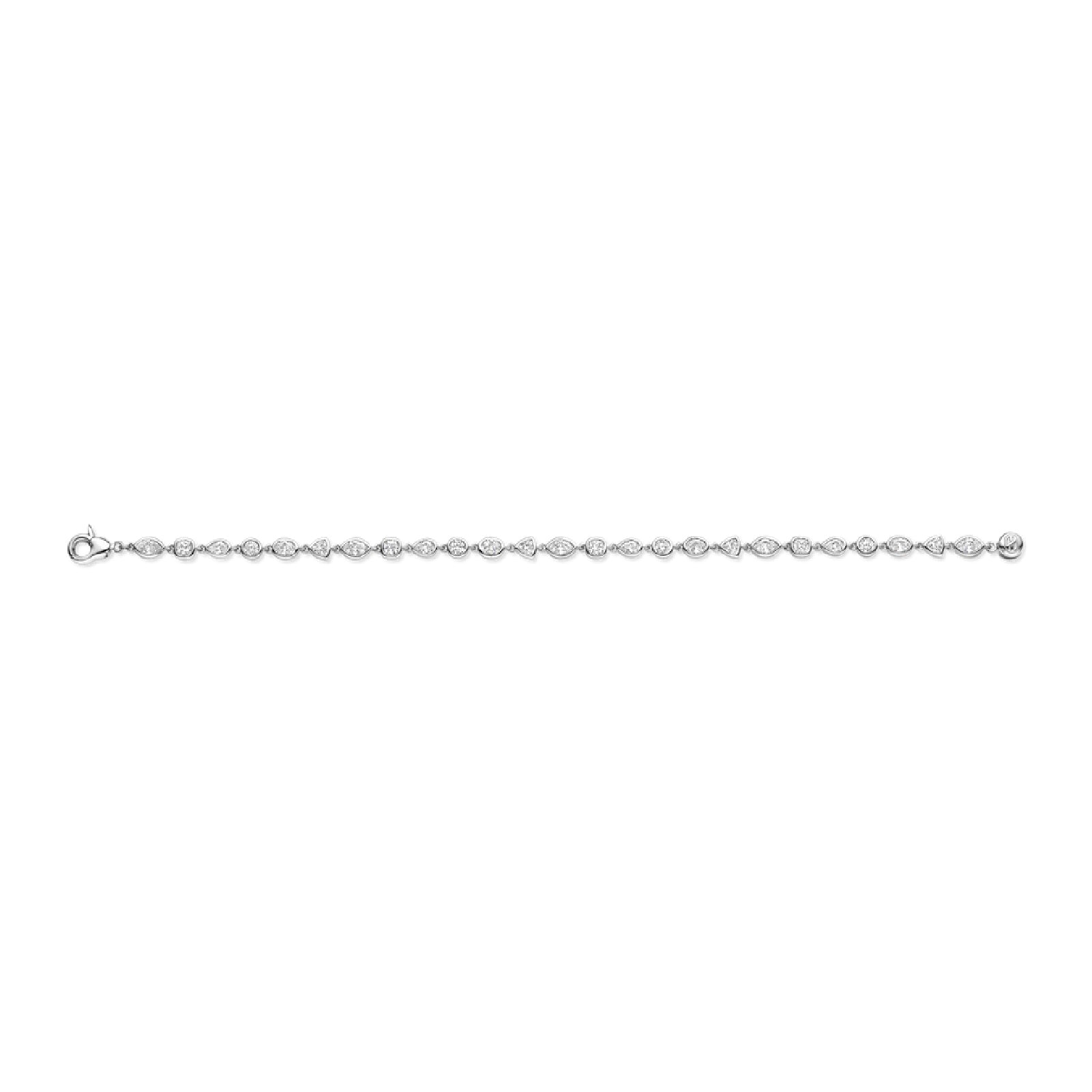 Bracciale in argento con zirconi TI SENTO Milano da donna 18 cm