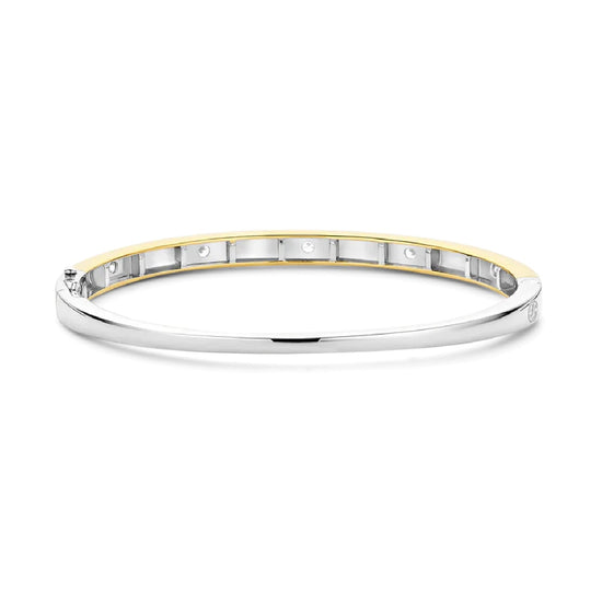 Bracciale rigido TI SENTO Milano in argento dorato e zirconi 5 cm x 6 cm