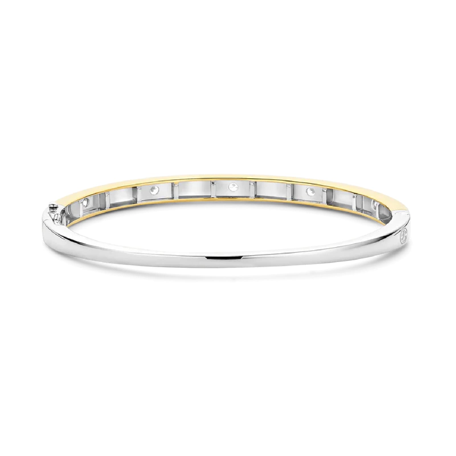 Bracciale rigido TI SENTO Milano in argento dorato e zirconi 5 cm x 6 cm