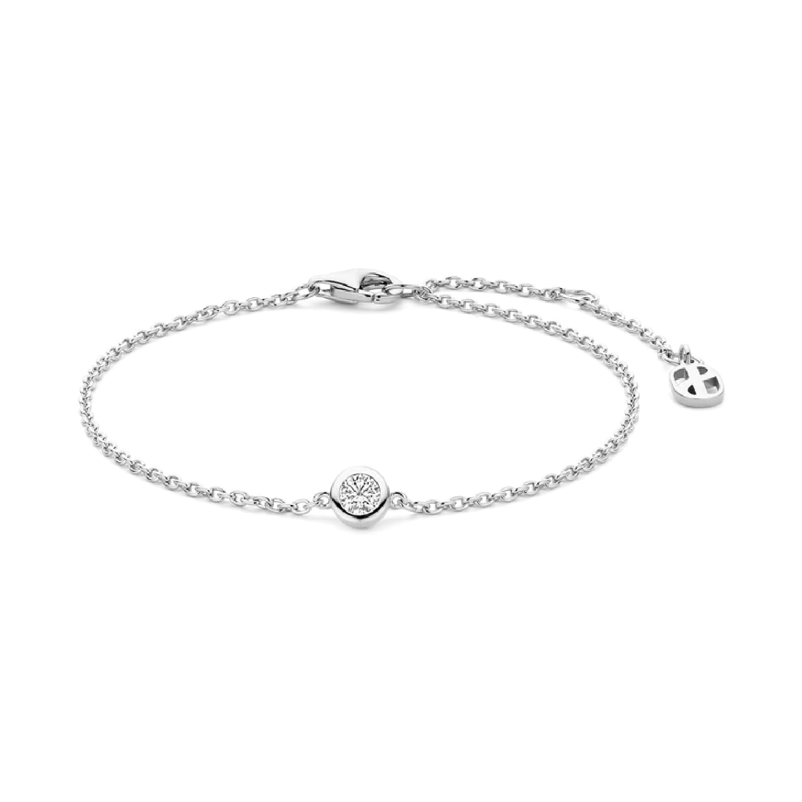 Bracciale catena TI SENTO Milano in argento e zircone centrale 20 cm