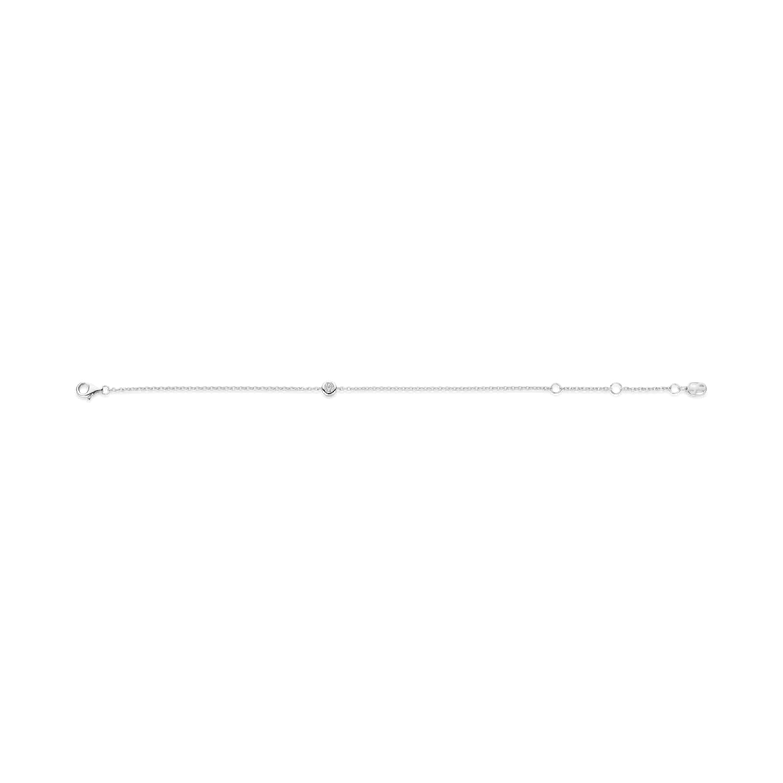 Bracciale catena TI SENTO Milano in argento e zircone centrale 20 cm