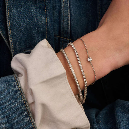 Bracciale catena TI SENTO Milano in argento e zircone centrale 20 cm