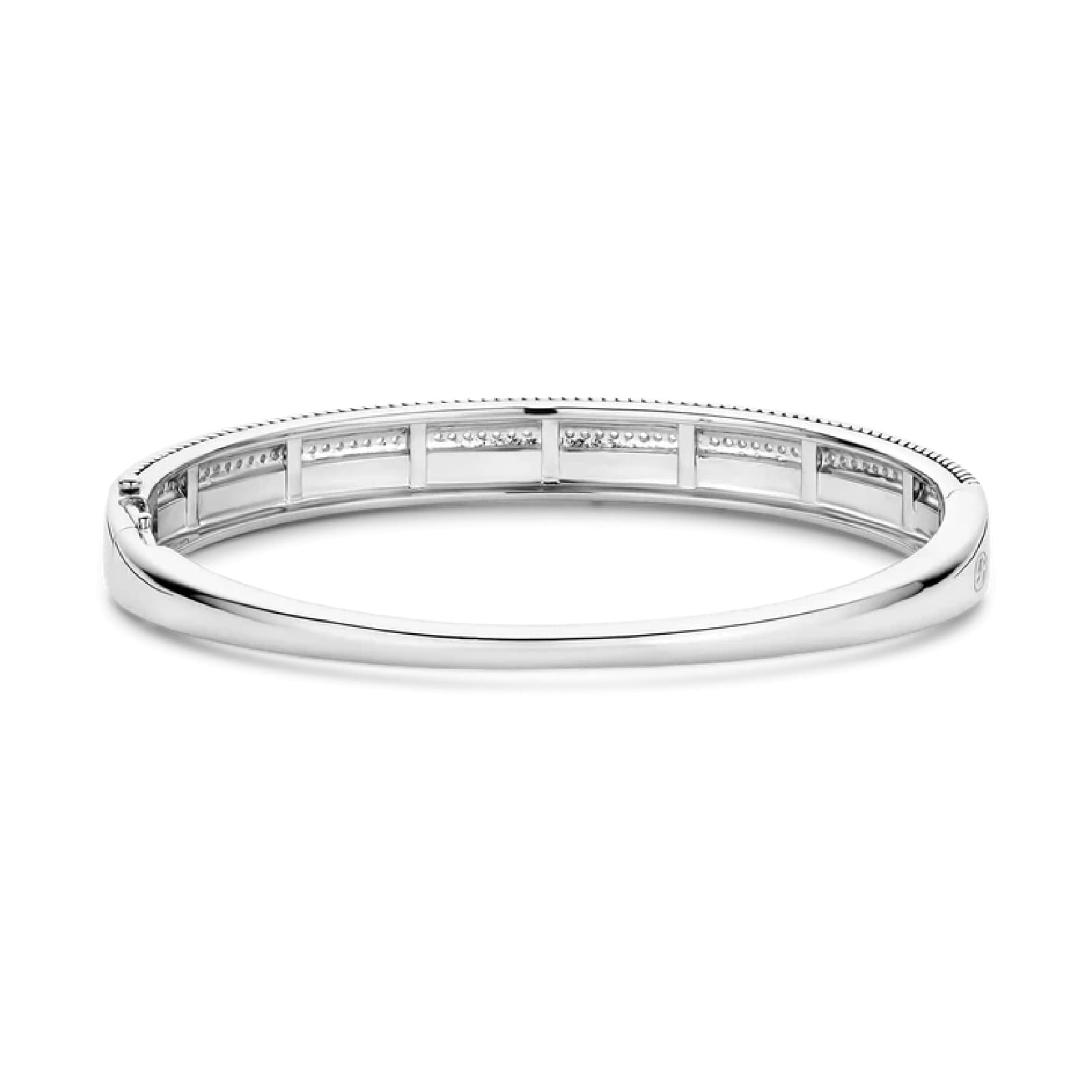 Bracciale rigido TI SENTO Milano in argento con doppia fascia 5 cm x 6 cm