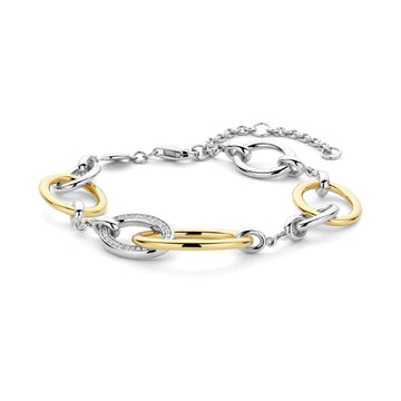 Bracciale TI SENTO Milano in argento dorato cerchi intrecciati 18 cm