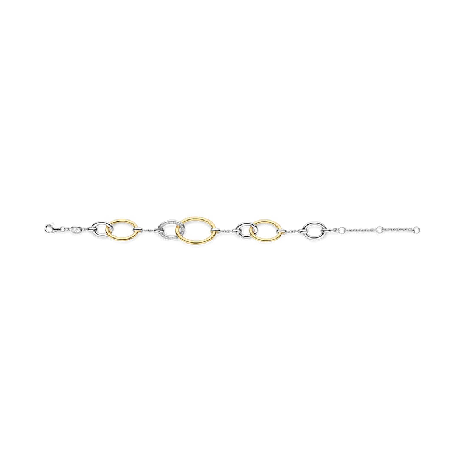 Bracciale TI SENTO Milano in argento dorato cerchi intrecciati 18 cm