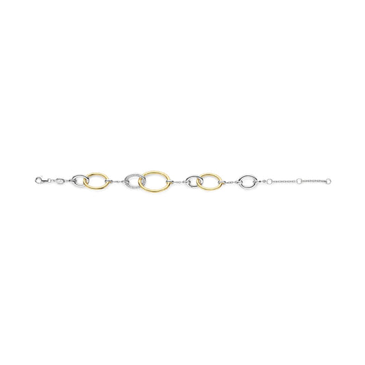Bracciale TI SENTO Milano in argento dorato cerchi intrecciati 18 cm