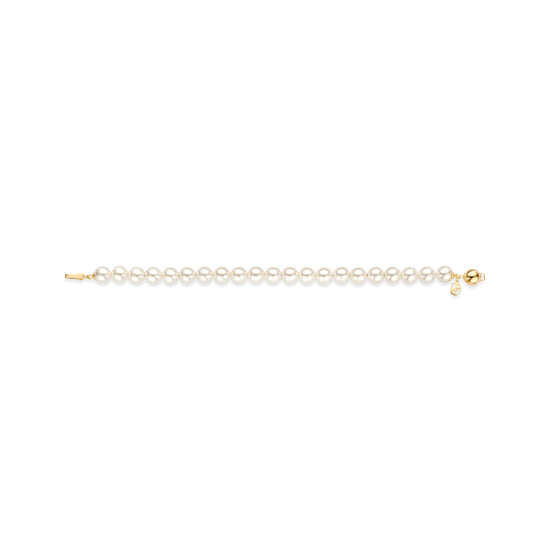 Bracciale Ti Sento in argento placcato oro e perle 8mm 19,5 cm