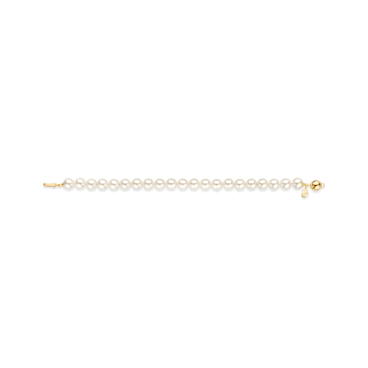 Bracciale Ti Sento in argento placcato oro e perle 8mm 19,5 cm