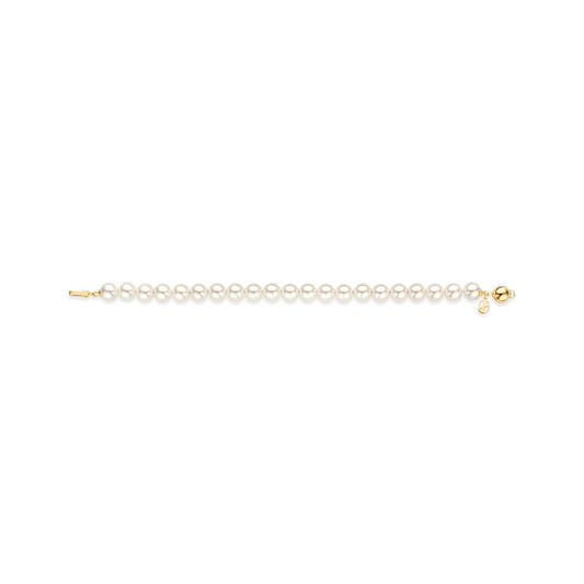 Bracciale Ti Sento in argento placcato oro e perle 8mm 19,5 cm