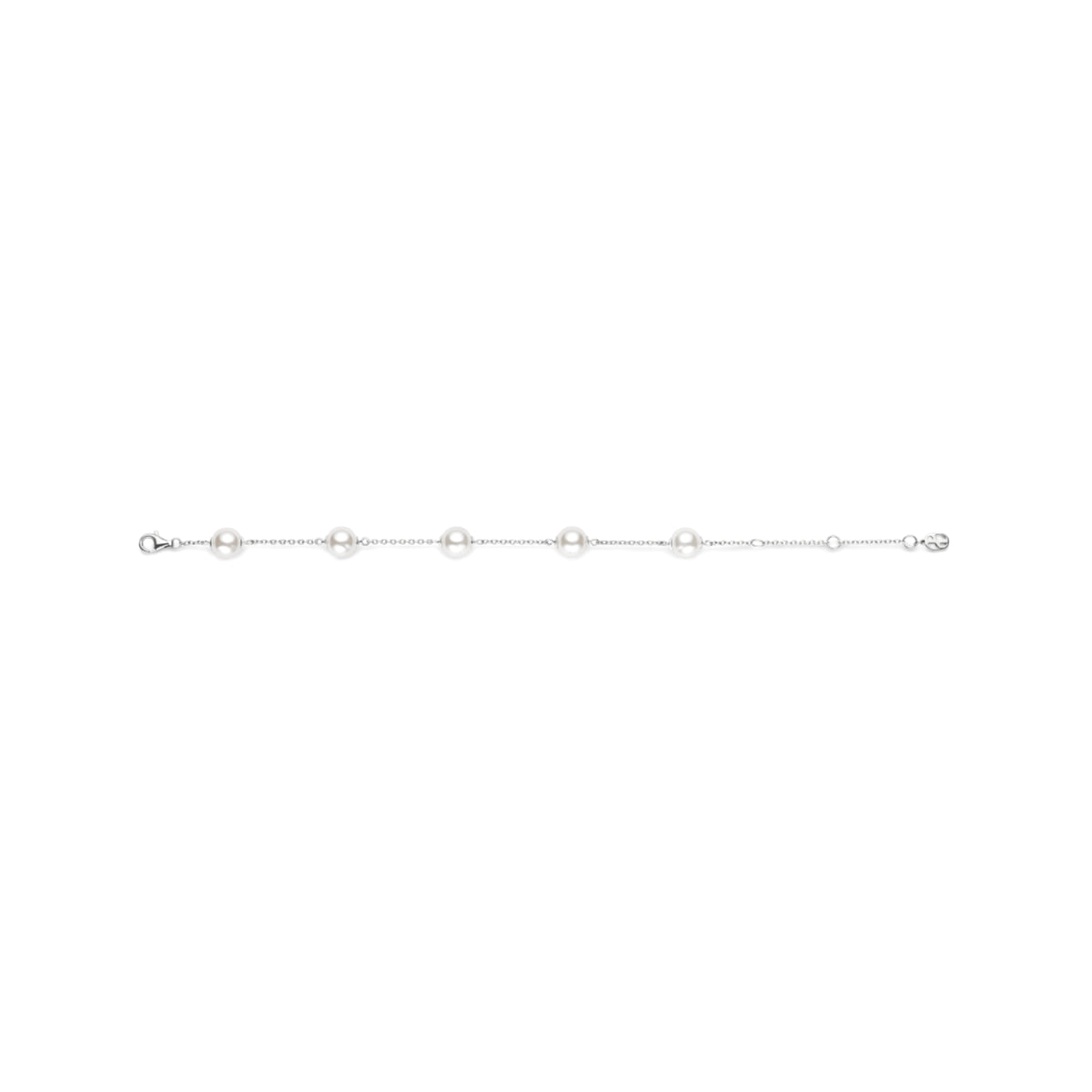 Bracciale catena Ti Sento in argento e cinque perle 8mm 20 cm