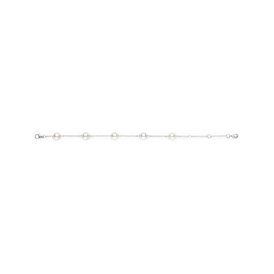 Bracciale catena Ti Sento in argento e cinque perle 8mm 20 cm