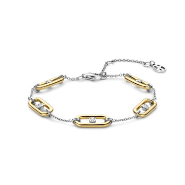 Bracciale catena Ti Sento in argento e placcato oro zirconi 20 cm