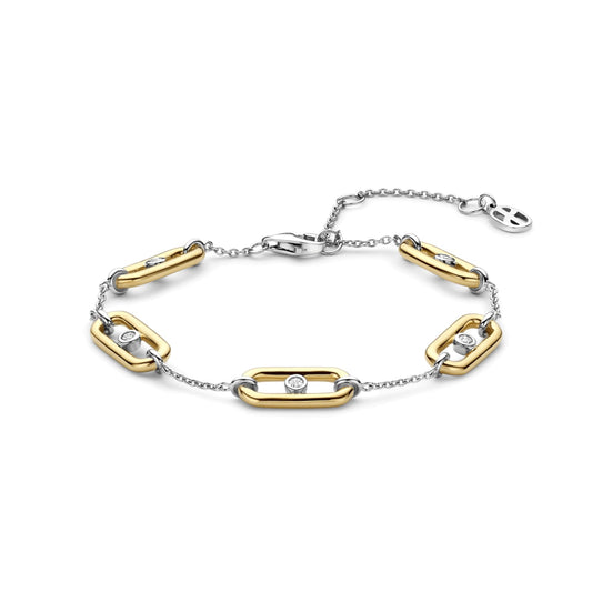 Bracciale catena Ti Sento in argento e placcato oro zirconi 20 cm