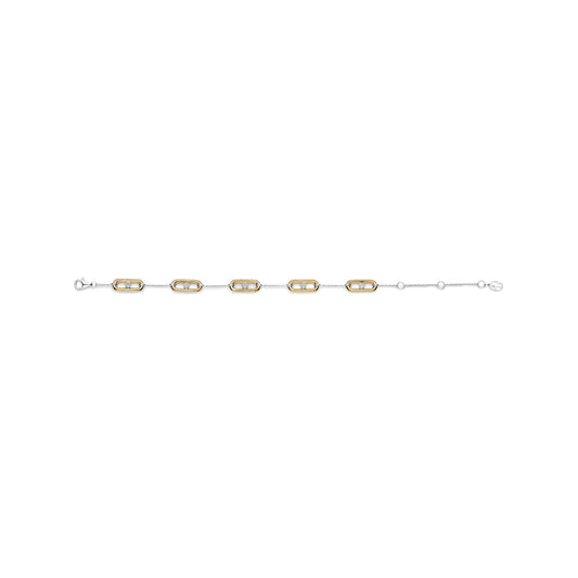 Bracciale catena Ti Sento in argento e placcato oro zirconi 20 cm