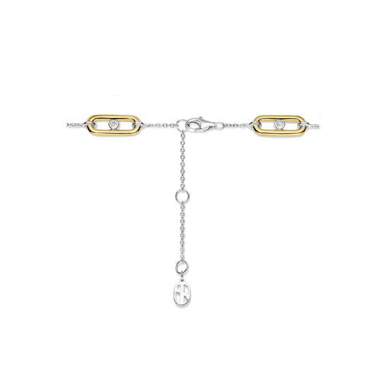 Bracciale catena Ti Sento in argento e placcato oro zirconi 20 cm