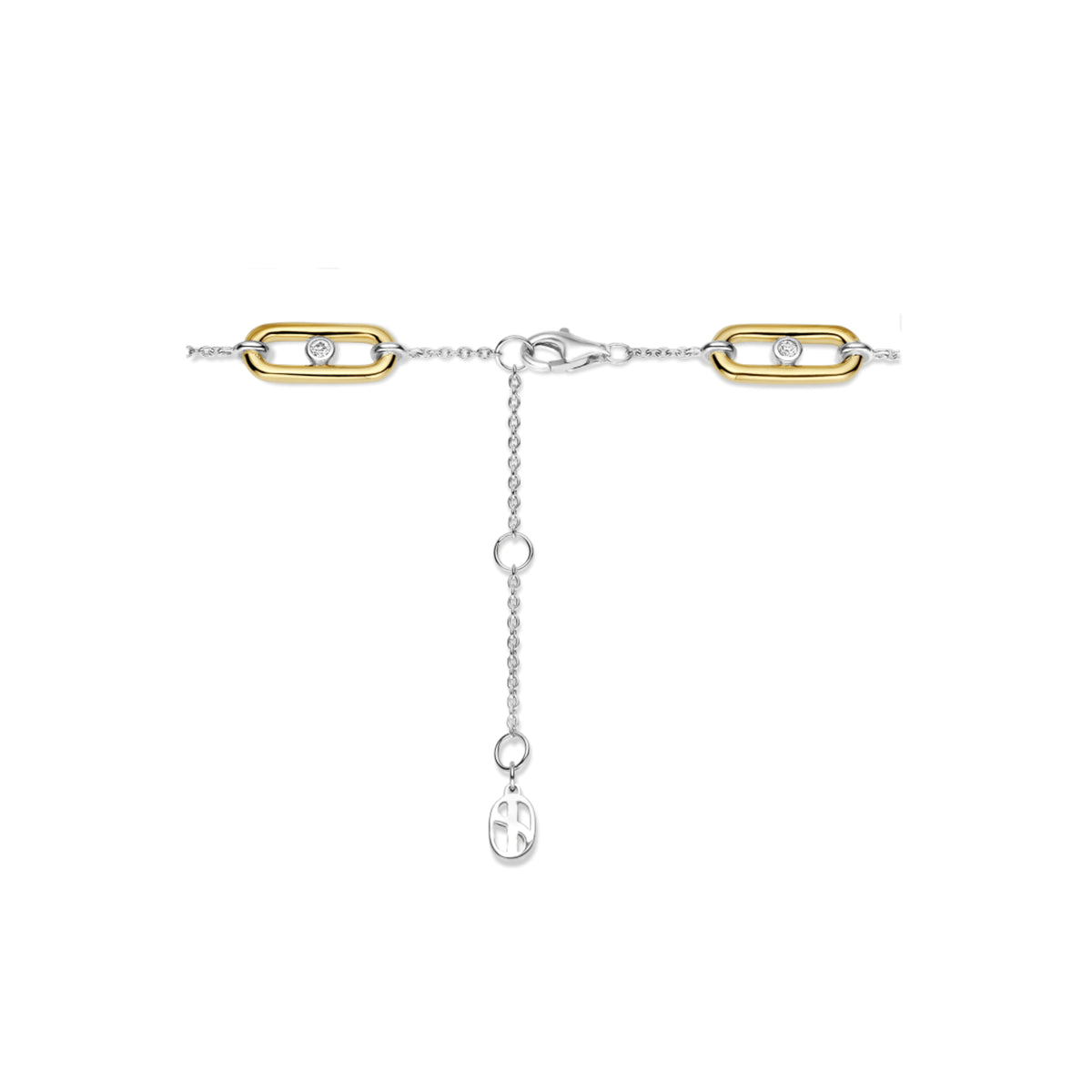Bracciale catena Ti Sento in argento e placcato oro zirconi 20 cm