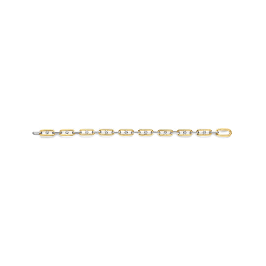 Bracciale catena Ti Sento in argento bicolore e zirconi 18,5 cm
