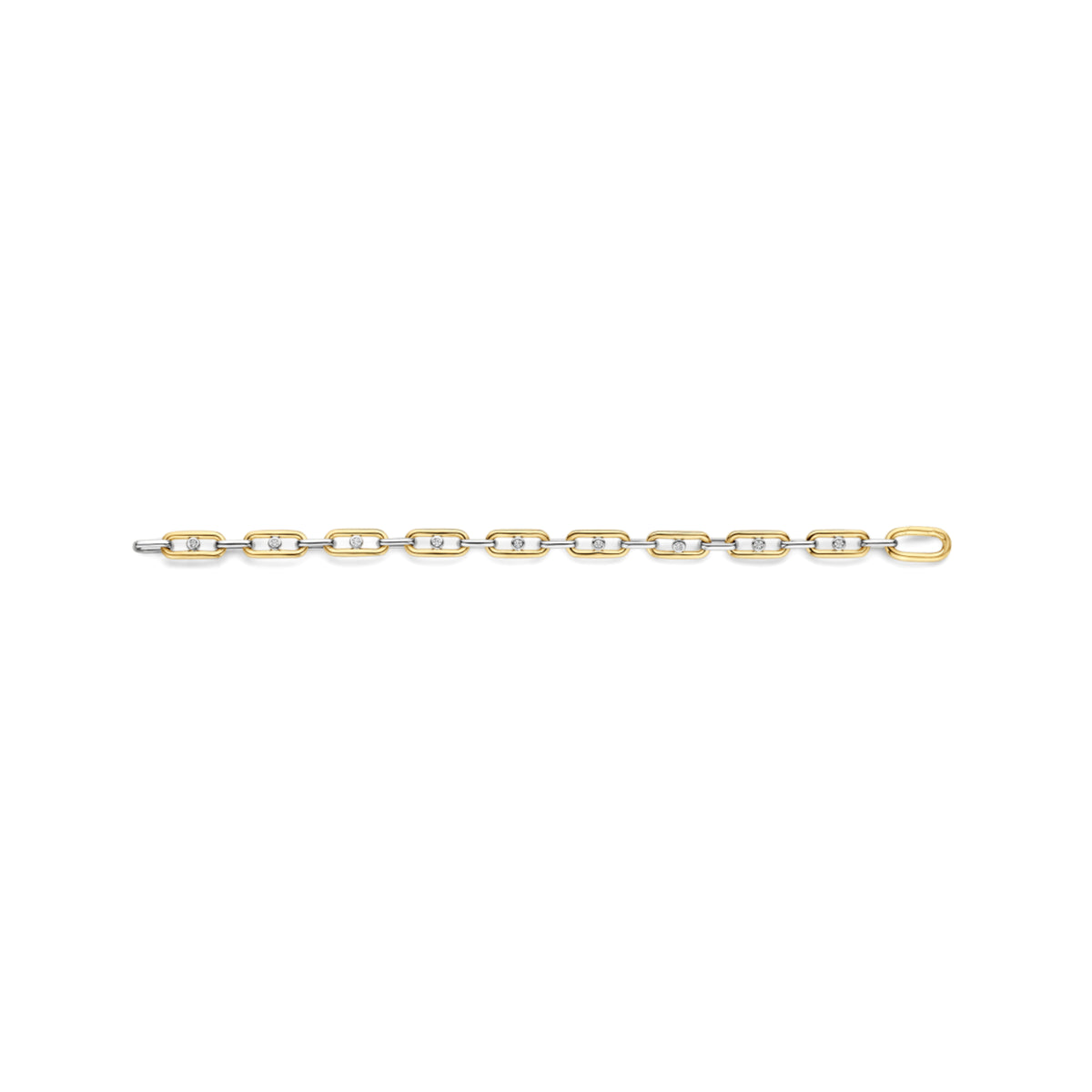 Bracciale catena Ti Sento in argento bicolore e zirconi 18,5 cm