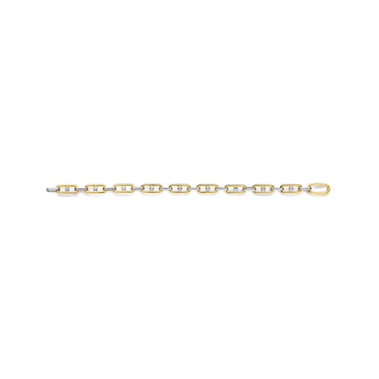 Bracciale catena Ti Sento in argento bicolore e zirconi 18,5 cm