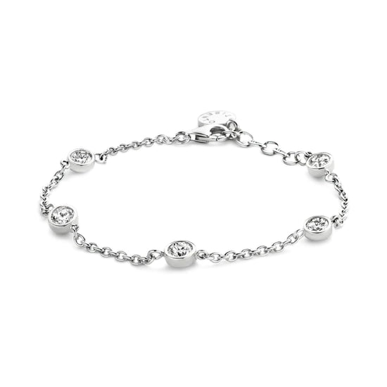 Bracciale catena TI SENTO Milano in argento con zirconi Regolabile 17-22 cm