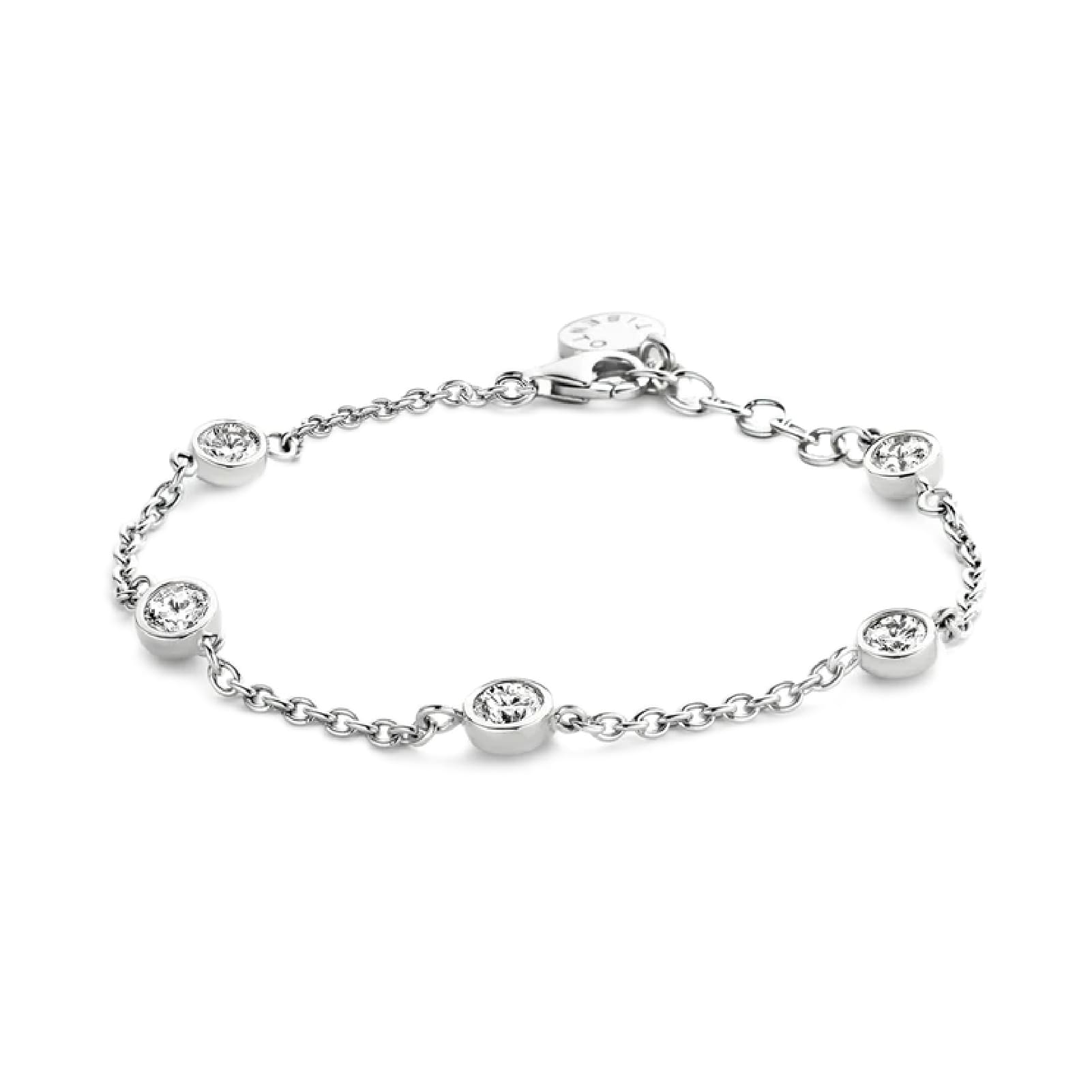 Bracciale catena TI SENTO Milano in argento con zirconi Regolabile 17-22 cm