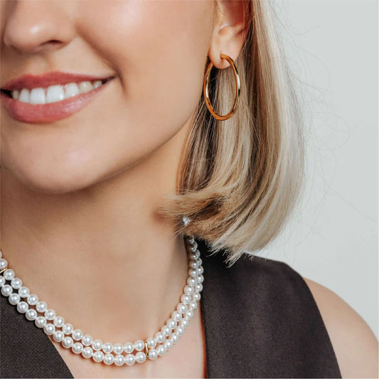Collana di perle TI SENTO Milano con dettagli in argento dorato