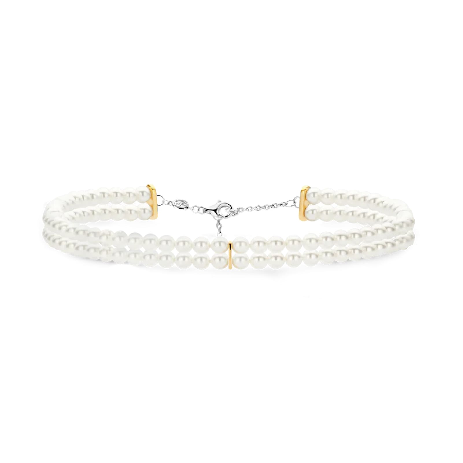 Collana di perle TI SENTO Milano con dettagli in argento dorato