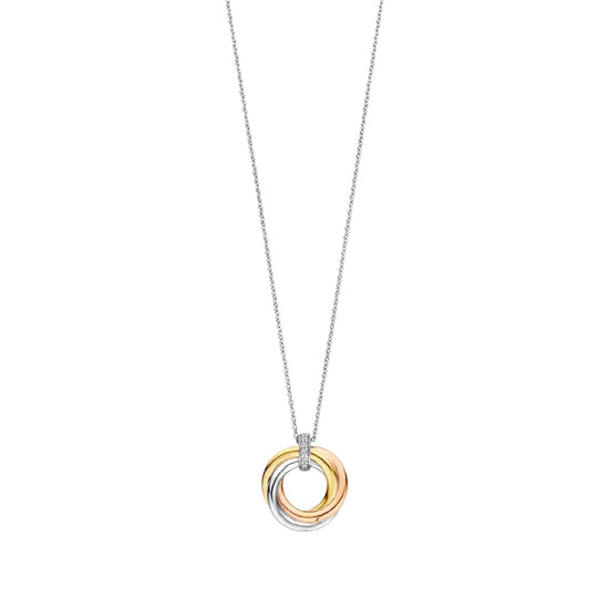 Collana TI SENTO Milano argento pendente cerchi intrecciati