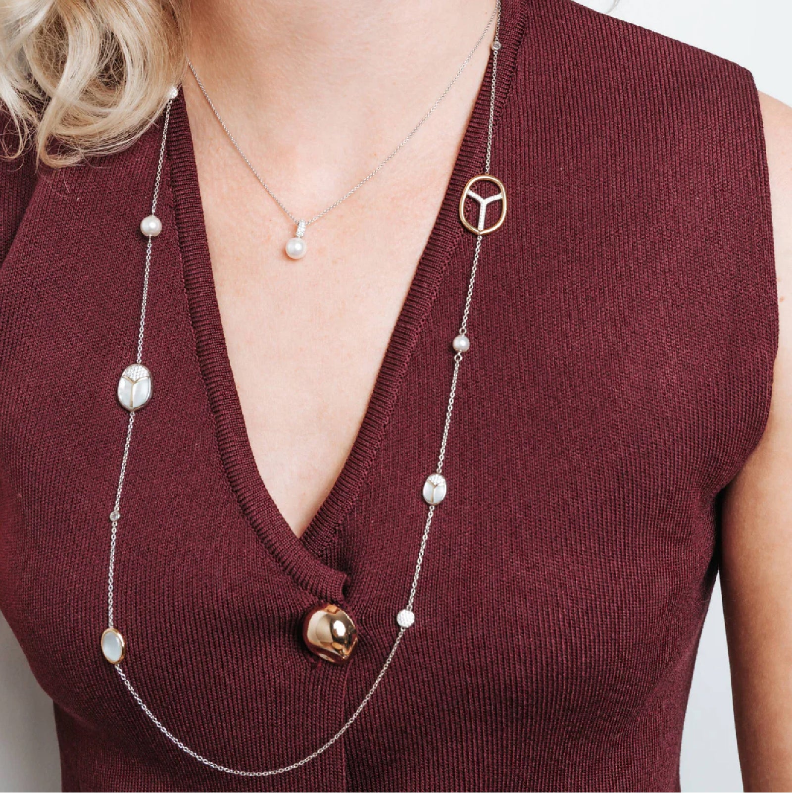 Collana con pendente TI SENTO Milano in argento con perla MISURA UNICA