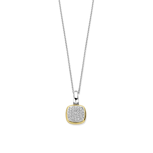 Collana con pendente TI SENTO Milano in argento bicolor e pavÃ© MISURA UNICA
