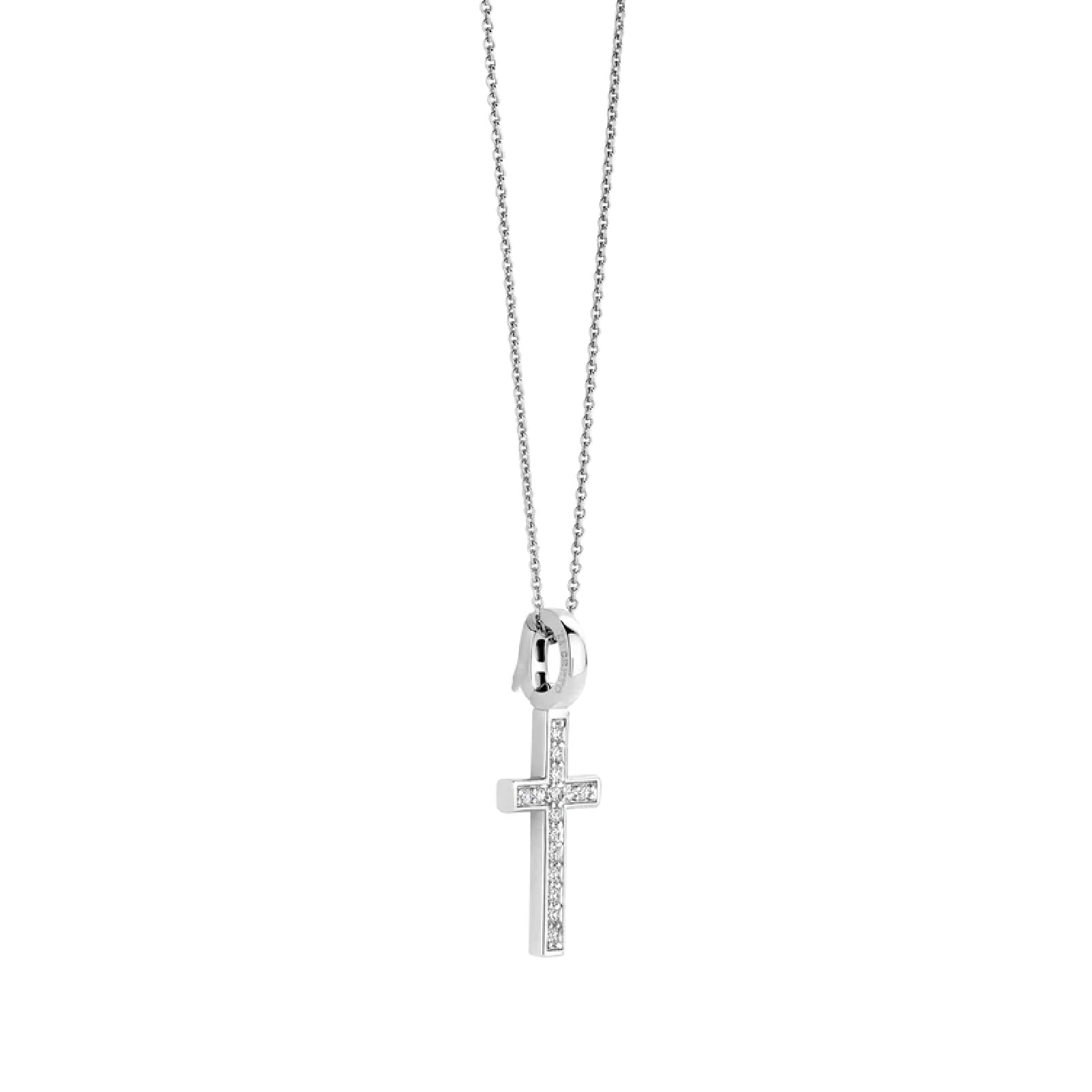 Collana TI SENTO Milano in argento croce pendente con zirconi MISURA UNICA