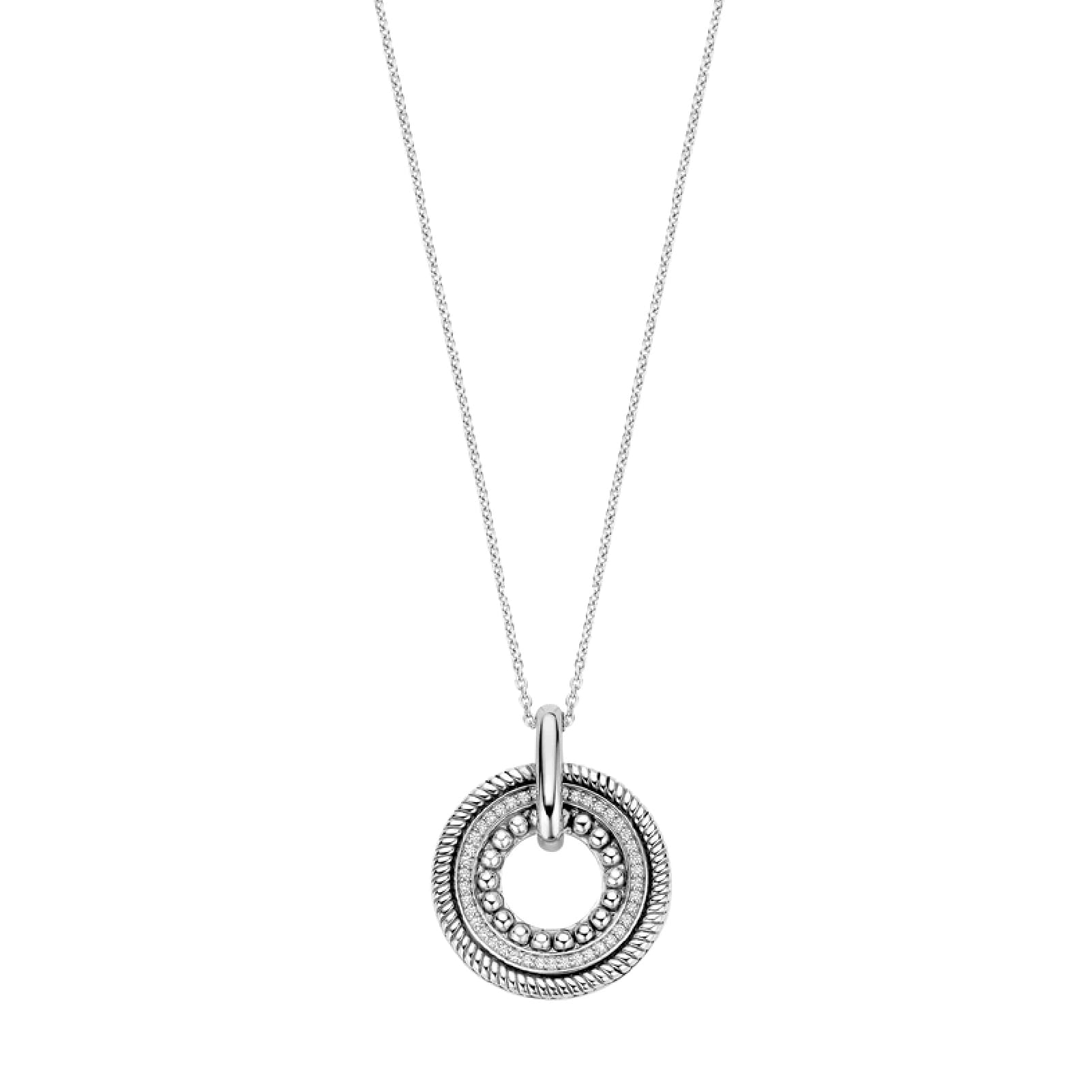 Collana TI SENTO Milano in argento con pendente cerchio MISURA UNICA
