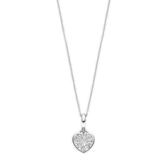 Collana TI SENTO Milano in argento con pendente cuore zirconi MISURA UNICA