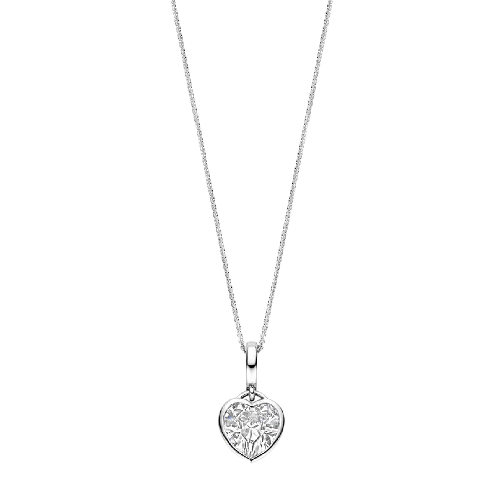 Collana TI SENTO Milano in argento con pendente cuore zirconi MISURA UNICA