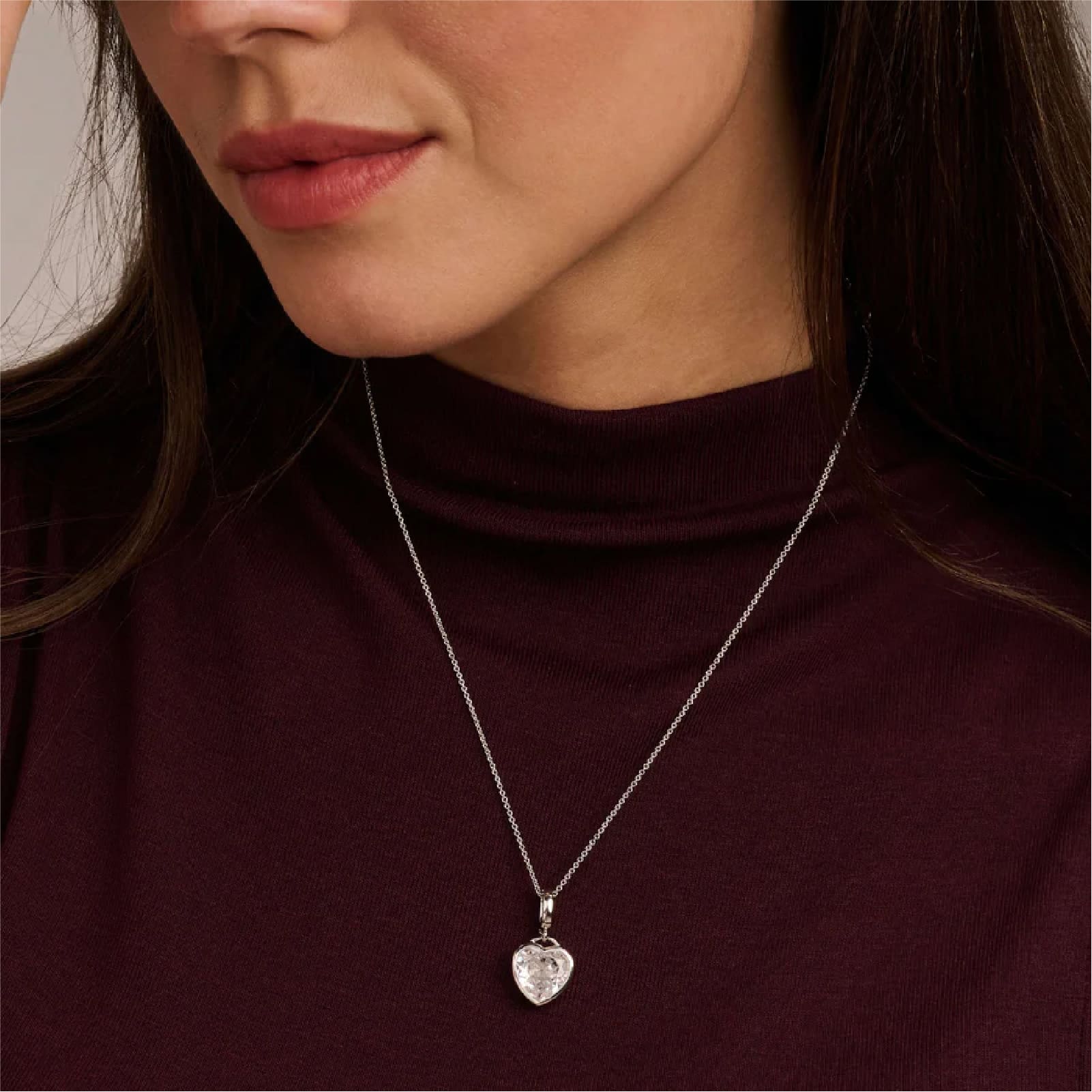 Collana TI SENTO Milano in argento con pendente cuore zirconi MISURA UNICA