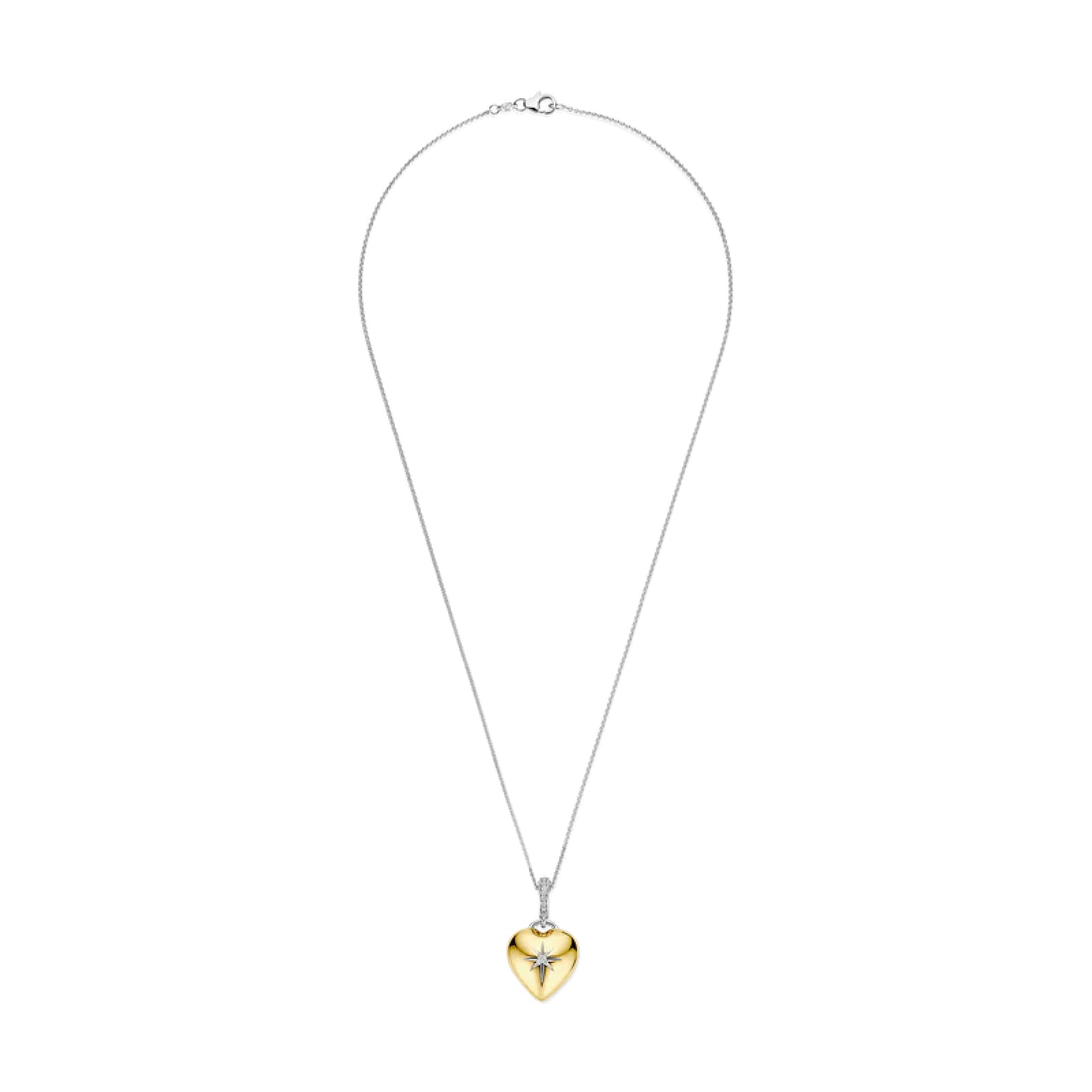 Collana TI SENTO Milano in argento con pendente cuore dorato MISURA UNICA
