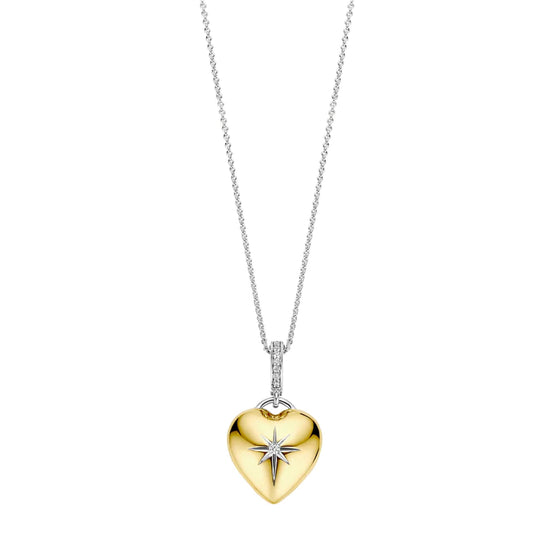 Collana TI SENTO Milano in argento con pendente cuore dorato MISURA UNICA