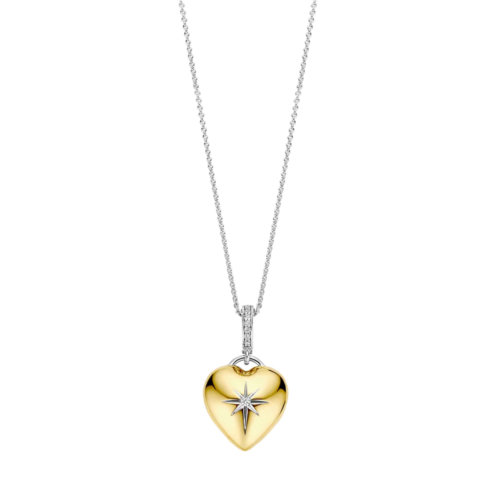 Collana TI SENTO Milano in argento con pendente cuore dorato MISURA UNICA