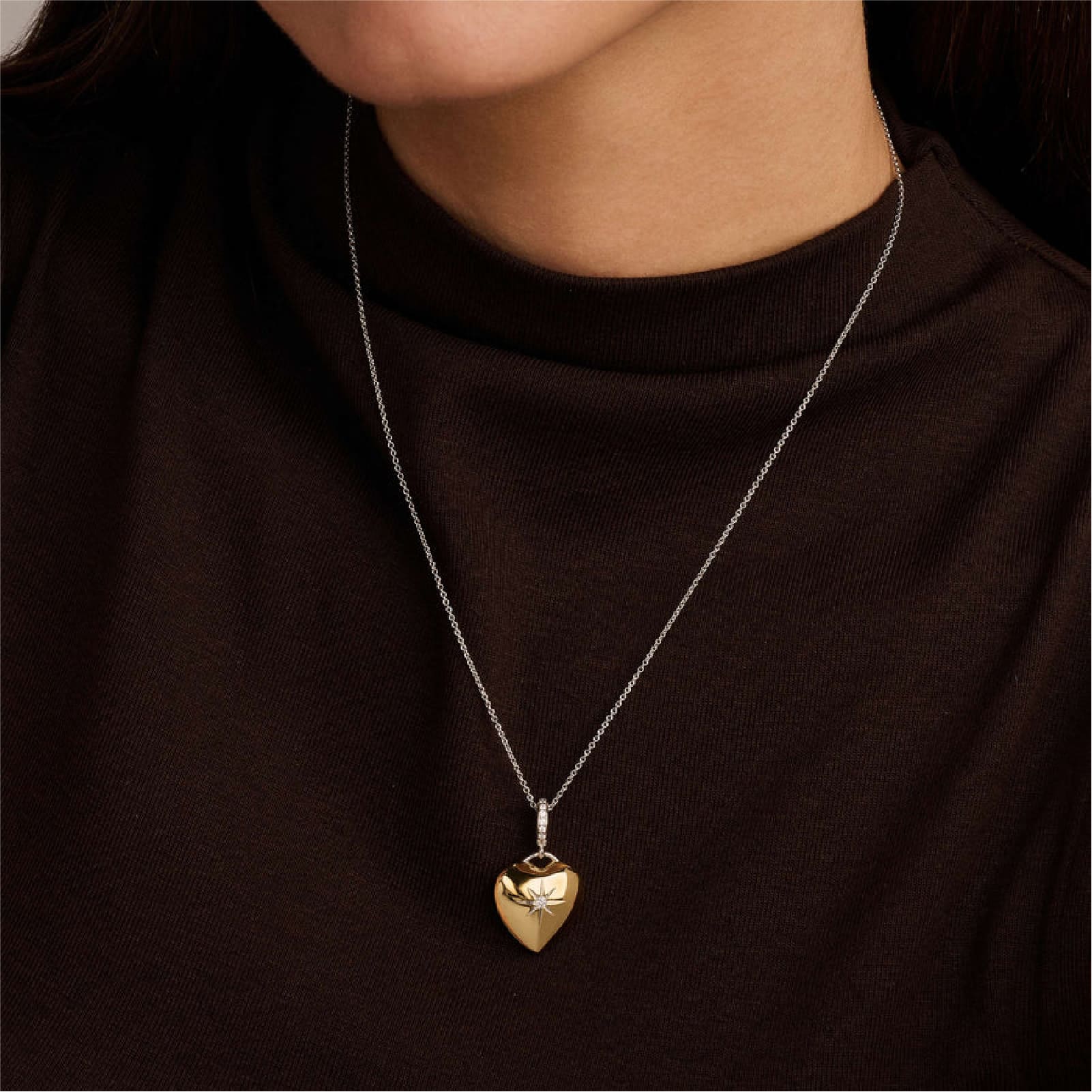 Collana TI SENTO Milano in argento con pendente cuore dorato MISURA UNICA