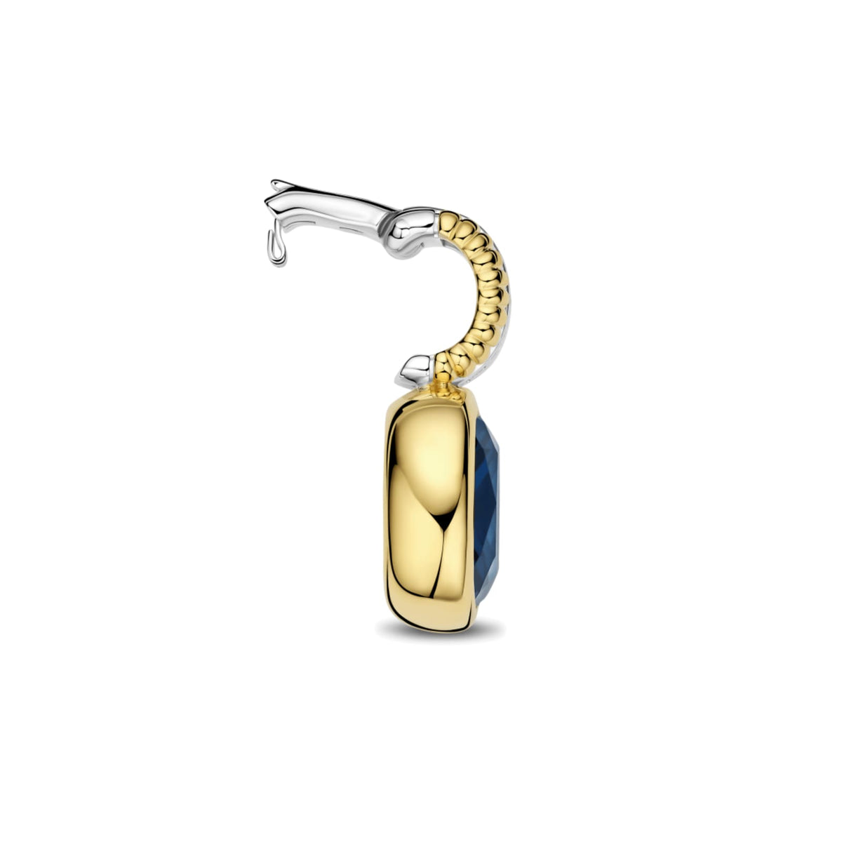 Collana pendente Ti Sento in argento e zircone blu MISURA UNICA