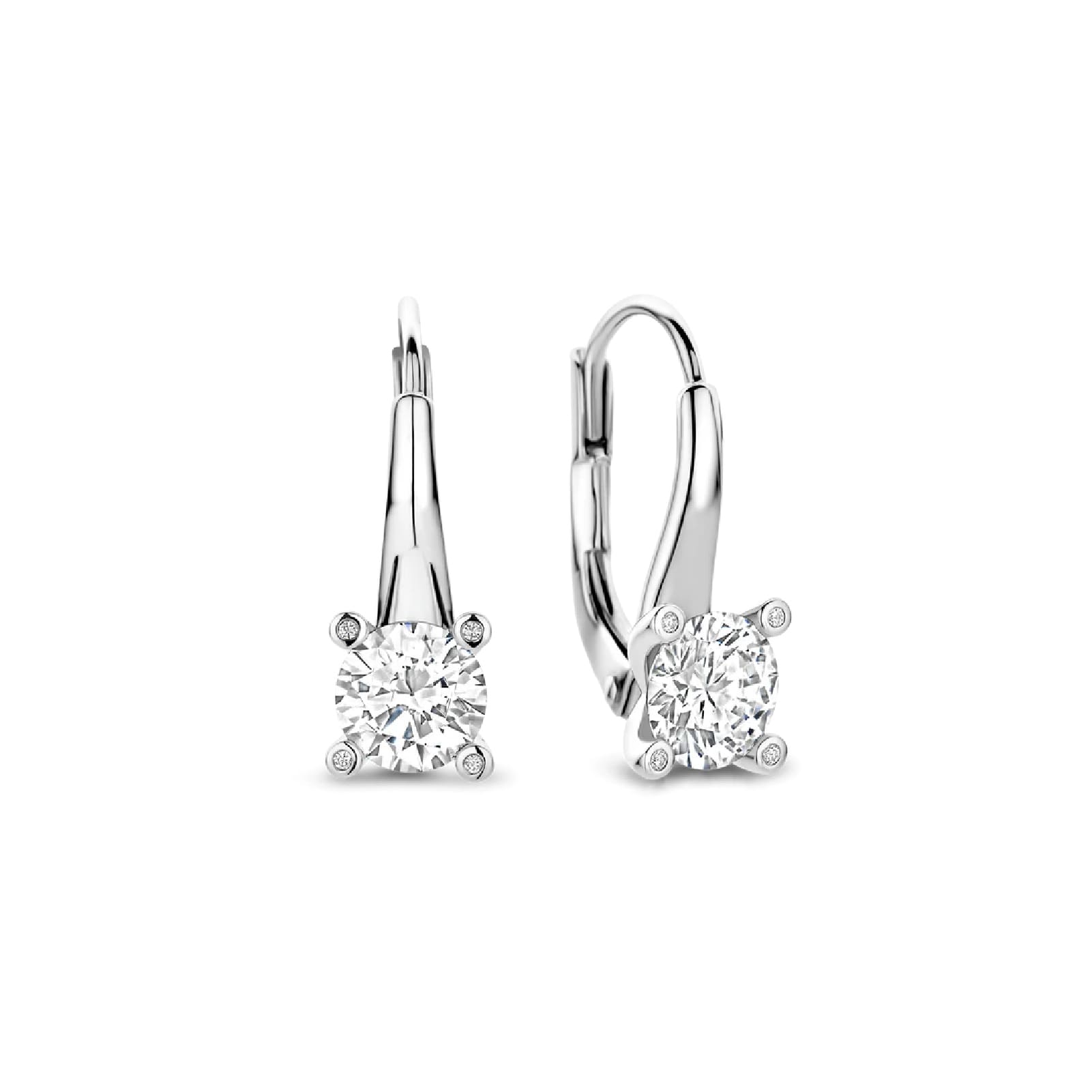 Orecchini a monachella TI SENTO Milano con zirconi bianchi MISURA UNICA