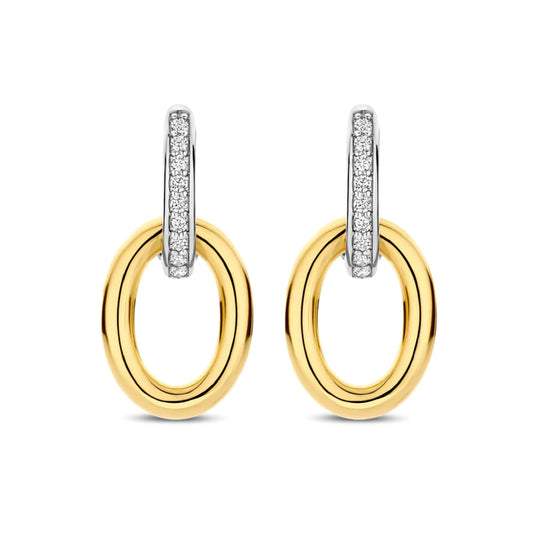 Orecchini TI SENTO Milano in argento pendente pvd oro 18kt MISURA UNICA