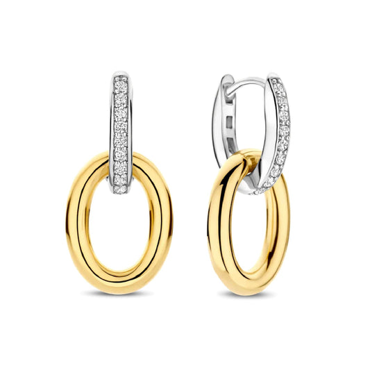 Orecchini TI SENTO Milano in argento pendente pvd oro 18kt MISURA UNICA