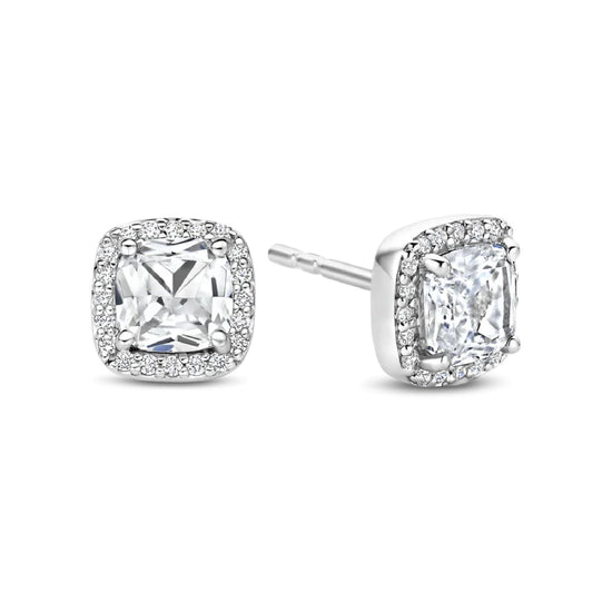 Orecchini a lobo TI SENTO Milano in argento zircone quadrato MISURA UNICA