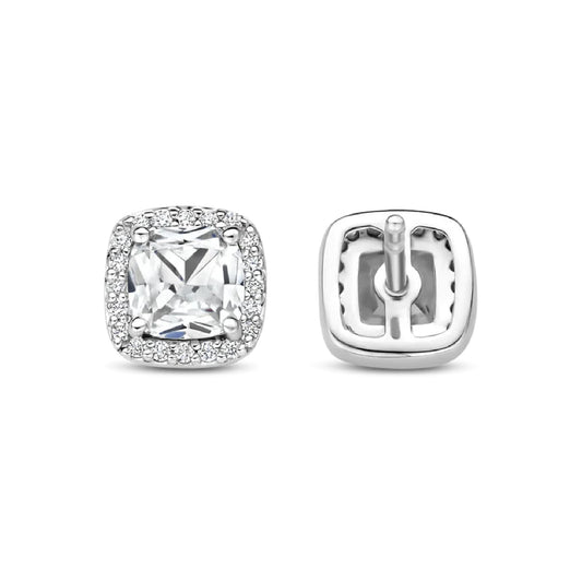 Orecchini a lobo TI SENTO Milano in argento zircone quadrato MISURA UNICA