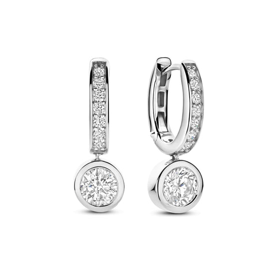 Orecchini TI SENTO Milano in argento con zircone pendente MISURA UNICA