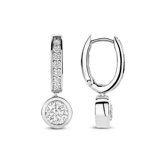 Orecchini TI SENTO Milano in argento con zircone pendente MISURA UNICA