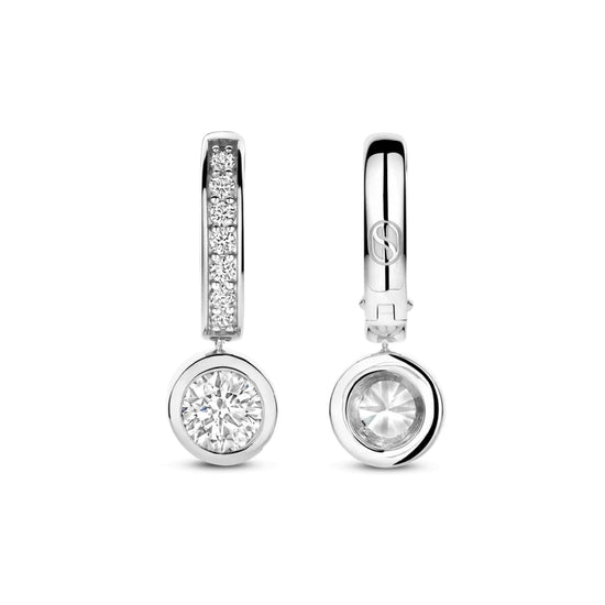 Orecchini TI SENTO Milano in argento con zircone pendente MISURA UNICA