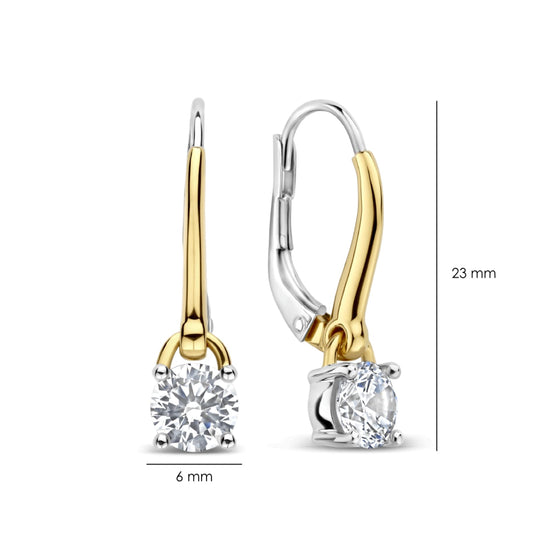Orecchini cerchio Ti Sento in argento bicolore e zircone MISURA UNICA